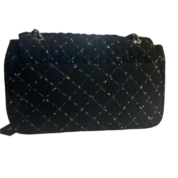 Karl Lagerfeld Embellished Boucle Black & Multi Color Fabric Shoulder Bag NWT - Picture 5 of 10
